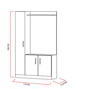 Έπιπλο Εισόδου Fanos Λευκό 110x31.8x180 εκ. Μελαμίνης