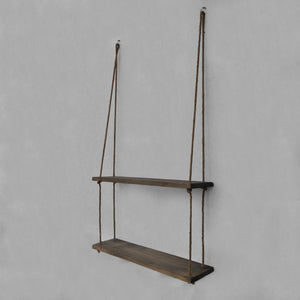 Ράφι Τοίχου Arkadi Καρυδί 60x14x60 εκ. Μασίφ Ξύλου