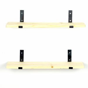 Διακοσμητικό Ξύλινο Ράφι Voukolies Μαύρο - Δρυς 60x14x16 εκ. Μασίφ Ξύλου