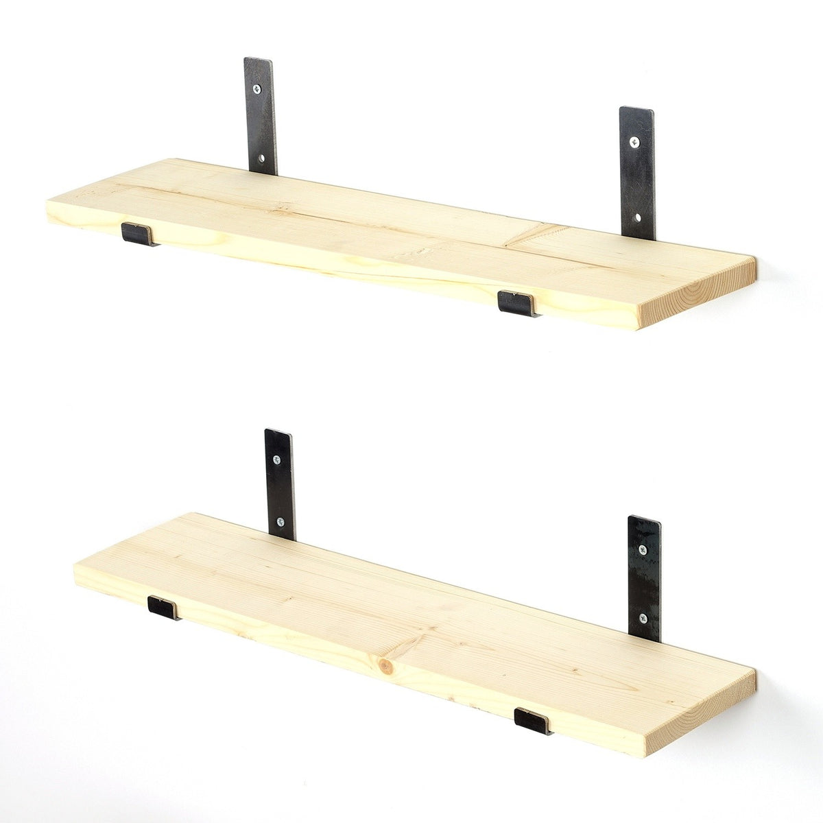 Διακοσμητικό Ξύλινο Ράφι Voukolies Μαύρο - Δρυς 60x14x16 εκ. Μασίφ Ξύλου