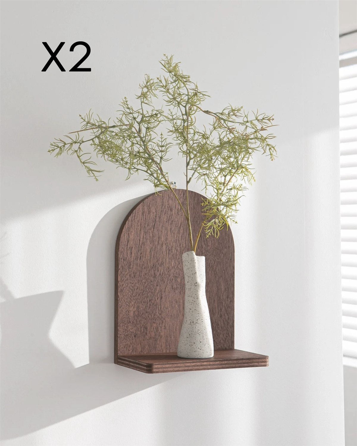 Ράφι Τοίχου Germasogeia Καρυδί 26x9x16 εκ. Μασίφ Ξύλου