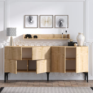 Κονσόλα Koumaria Με Ράφια Δρυς Sapphire 180x40x55 εκ. Μελαμίνης