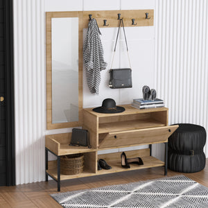 Παπουτσοθήκη Asopos Με Ράφια Δρυς Sapphire 120x35x70 εκ. Μελαμίνης