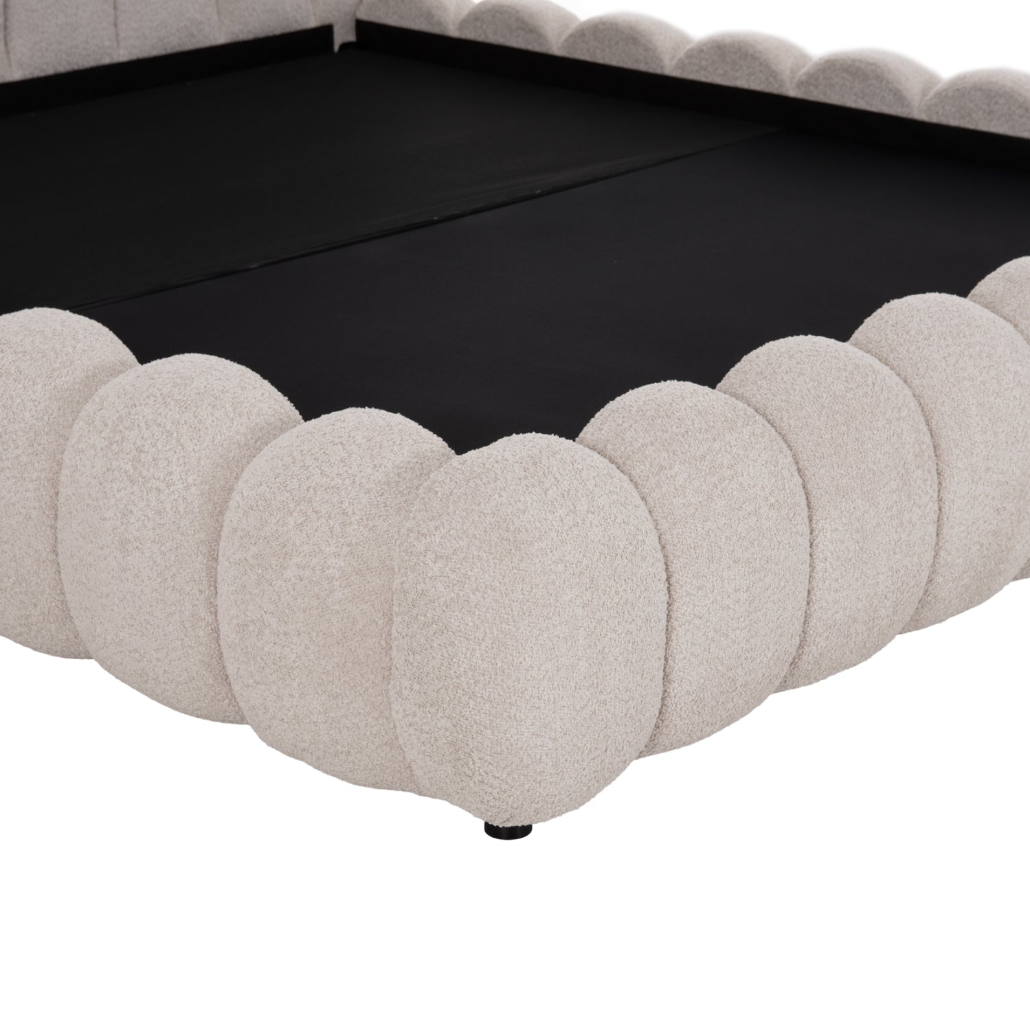 ΚΡΕΒΑΤΙ ΥΠΕΡΔΙΠΛΟ BUBBLE SM758.03 ΜΠΕΖ CHENILLE ΥΦΑΣΜΑ ΓΙΑ ΣΤΡΩΜΑ 180x200εκ