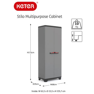 Keter Ντουλάπα Αποθήκευσης Πολυχρηστική Stilo Γκρι / Μαύρο 173 εκ.