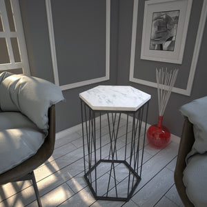 Βοηθητικό Τραπεζάκι Persephone Marmo 40x35x62 εκ. Μελαμίνης