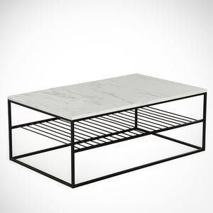 Τραπεζάκι Σαλονιού Polyhymnia Marmo 95x55x43 εκ. Μελαμίνης
