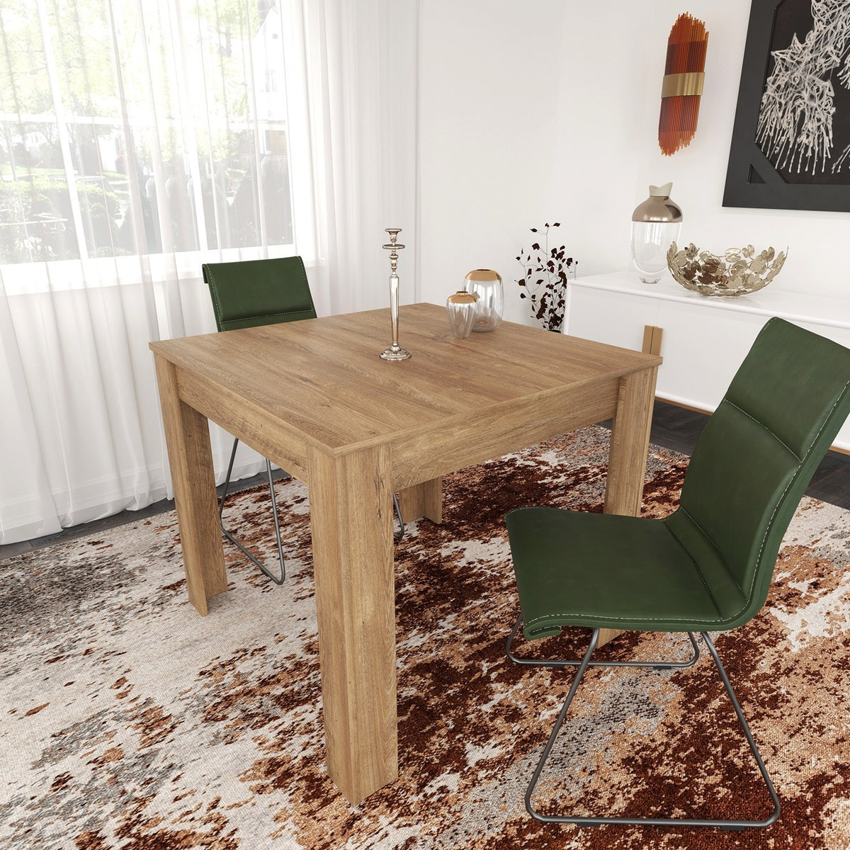 Τραπέζι Τραπεζαρίας Syrna Δρυς 90x90x78 εκ. Μελαμίνης