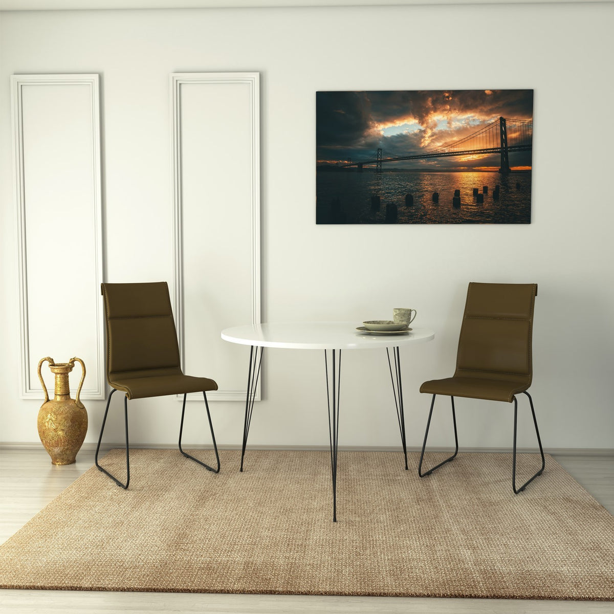 Τραπέζι Τραπεζαρίας Lilaia Λευκό 90x90x75 εκ. Μελαμίνης