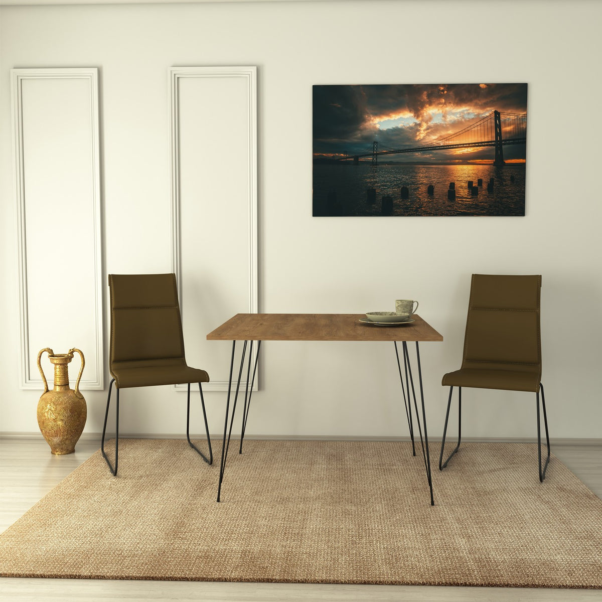 Τραπέζι Τραπεζαρίας Lilaia Δρυς 90x90x75 εκ. Μελαμίνης Κωδ. 2935