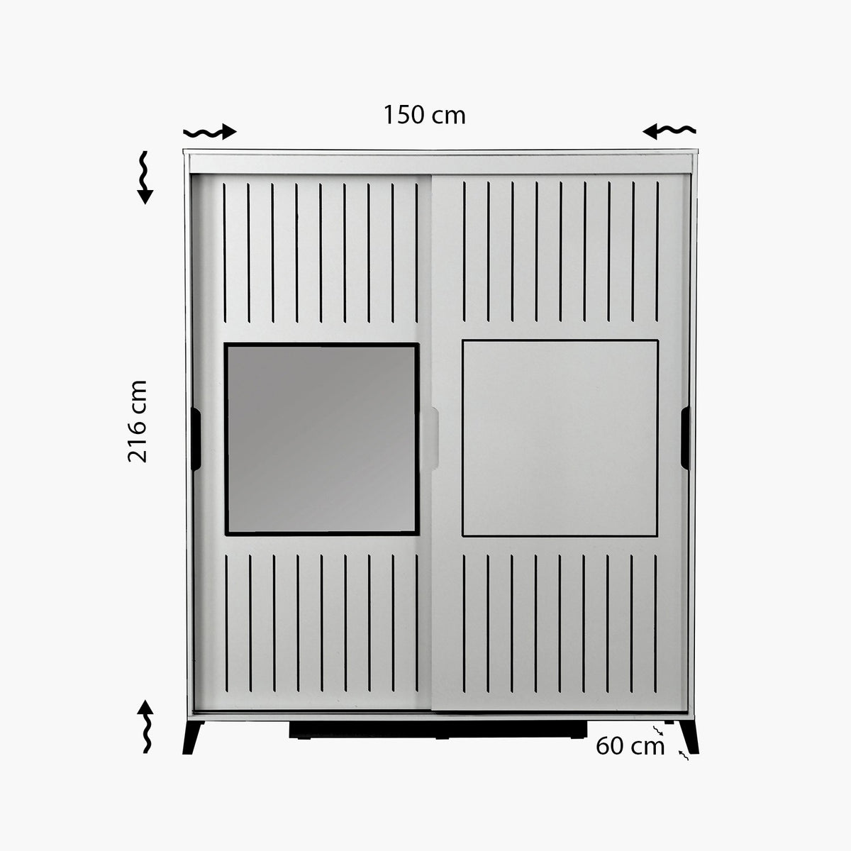 Ντουλάπα Fylakopi Καρυδί 150x60x216 εκ. Μελαμίνης