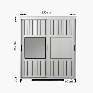 Ντουλάπα Fylakopi Καρυδί 150x60x216 εκ. Μελαμίνης