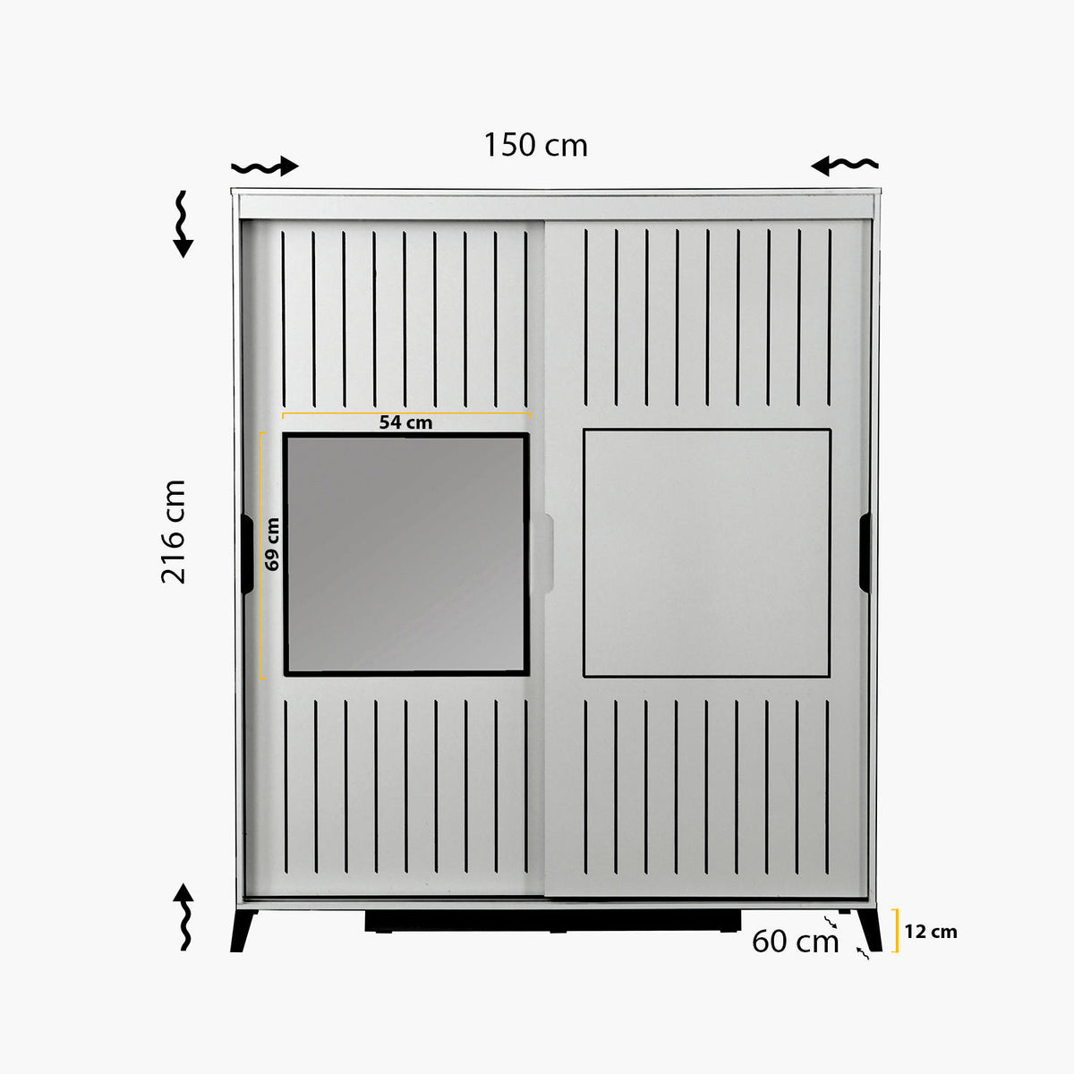 Ντουλάπα Fylakopi Καρυδί 150x60x216 εκ. Μελαμίνης