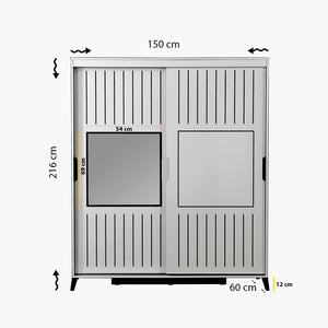 Ντουλάπα Fylakopi Καρυδί 150x60x216 εκ. Μελαμίνης