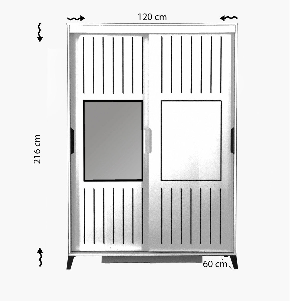 Ντουλάπα Fylakopi Δρυς 120x60x216 εκ. Μελαμίνης