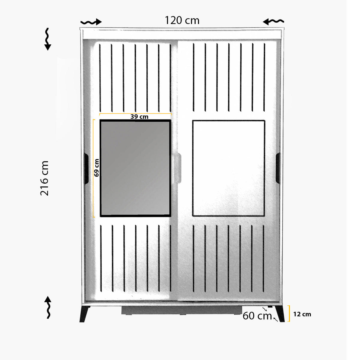 Ντουλάπα Fylakopi Δρυς 120x60x216 εκ. Μελαμίνης