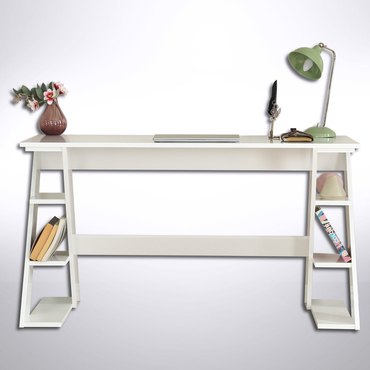 Γραφείο Lysithea Λευκό 140x60x73 εκ. Μελαμίνης