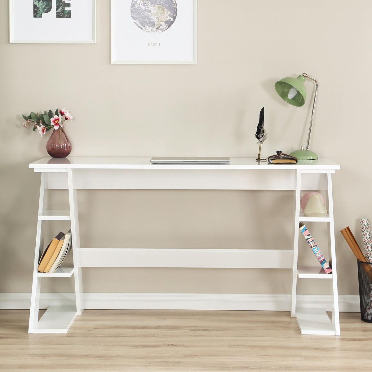 Γραφείο Lysithea Λευκό 140x60x73 εκ. Μελαμίνης