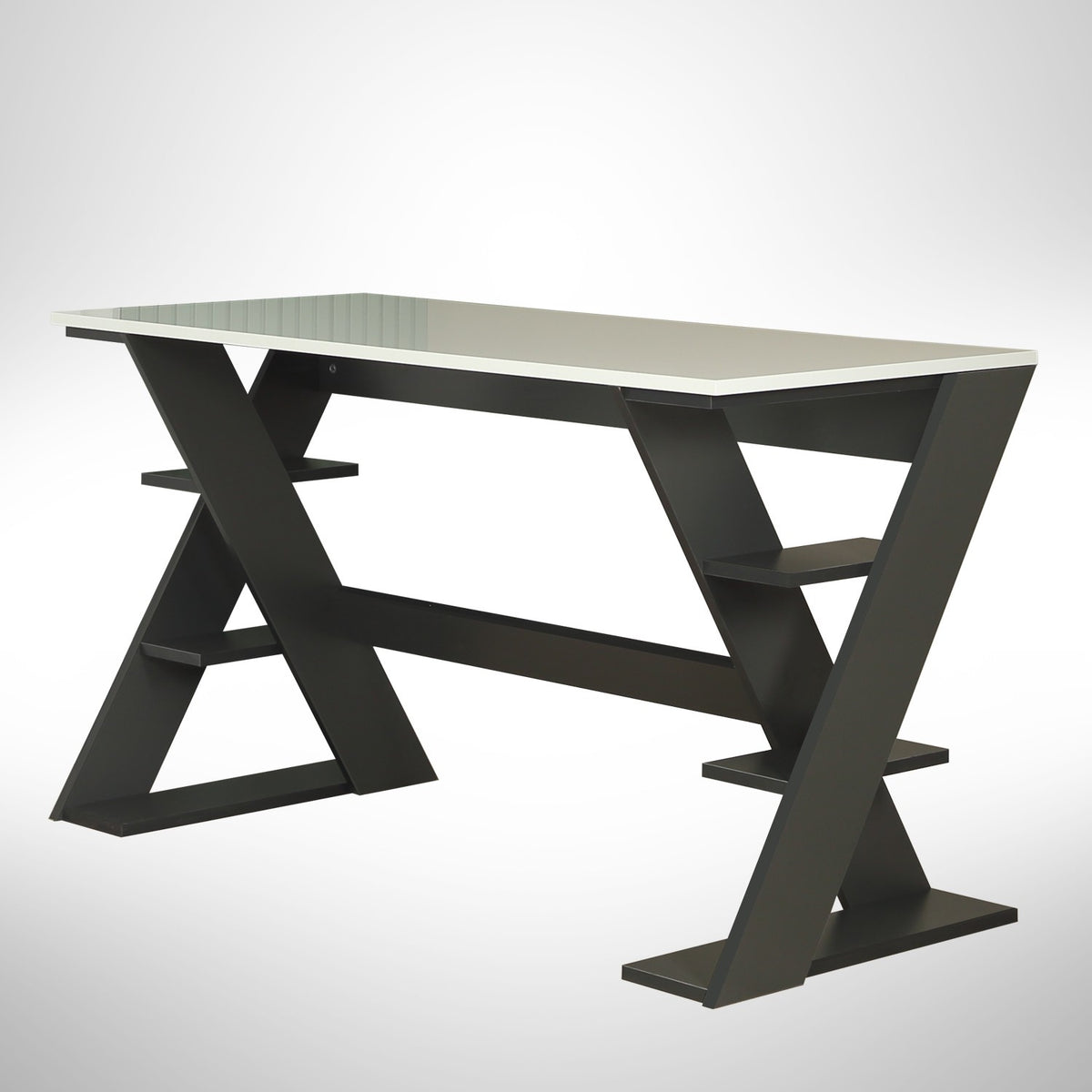 Γραφείο Lysithea Ανθρακί - Λευκό 140x60x73 εκ. Μελαμίνης