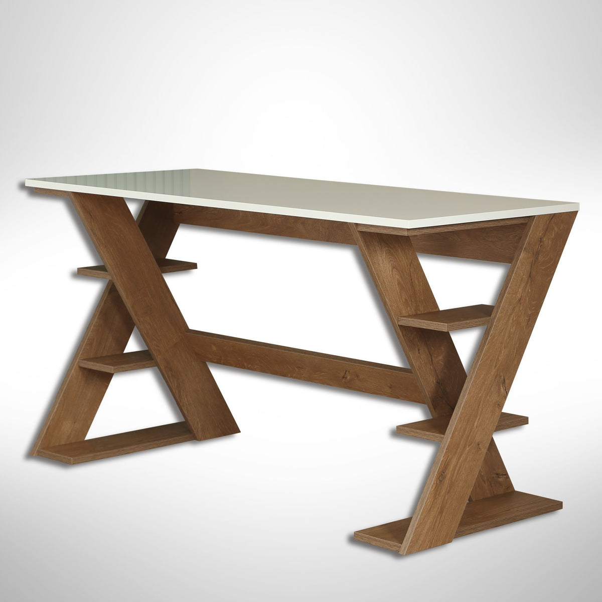 Γραφείο Lysithea Σκούρο Δρυς - Λευκό 140x60x73 εκ. Μελαμίνης