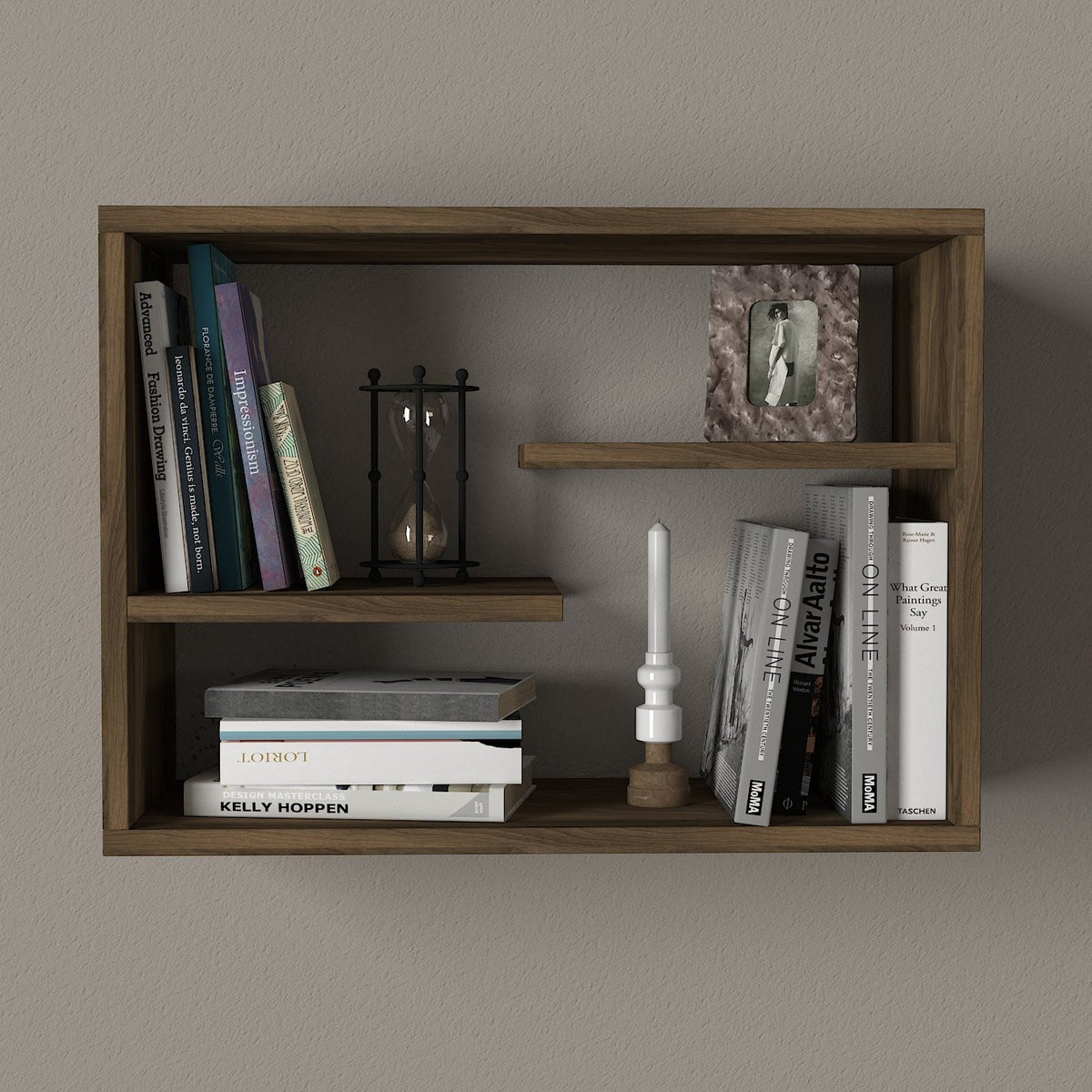 Ράφι Τοίχου Lefkara Καρυδί 60x19.5x44 εκ. Μελαμίνης