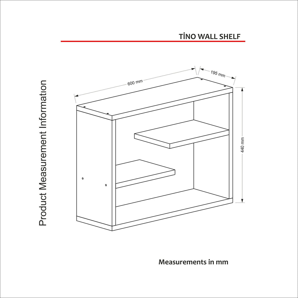 Ράφι Τοίχου Lefkara Καρυδί 60x19.5x44 εκ. Μελαμίνης