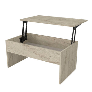 Τραπεζάκι Σαλονιού Melambes Travertine 90x45x52 εκ. Μελαμίνης