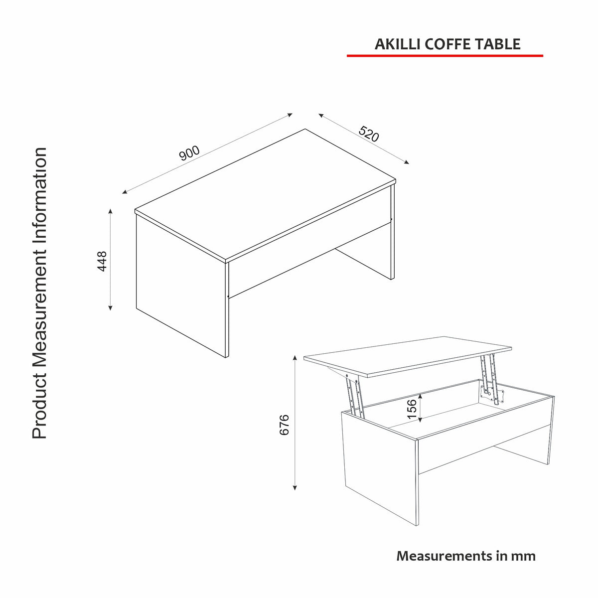 Τραπεζάκι Σαλονιού Melambes Travertine 90x45x52 εκ. Μελαμίνης