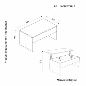 Τραπεζάκι Σαλονιού Melambes Travertine 90x45x52 εκ. Μελαμίνης