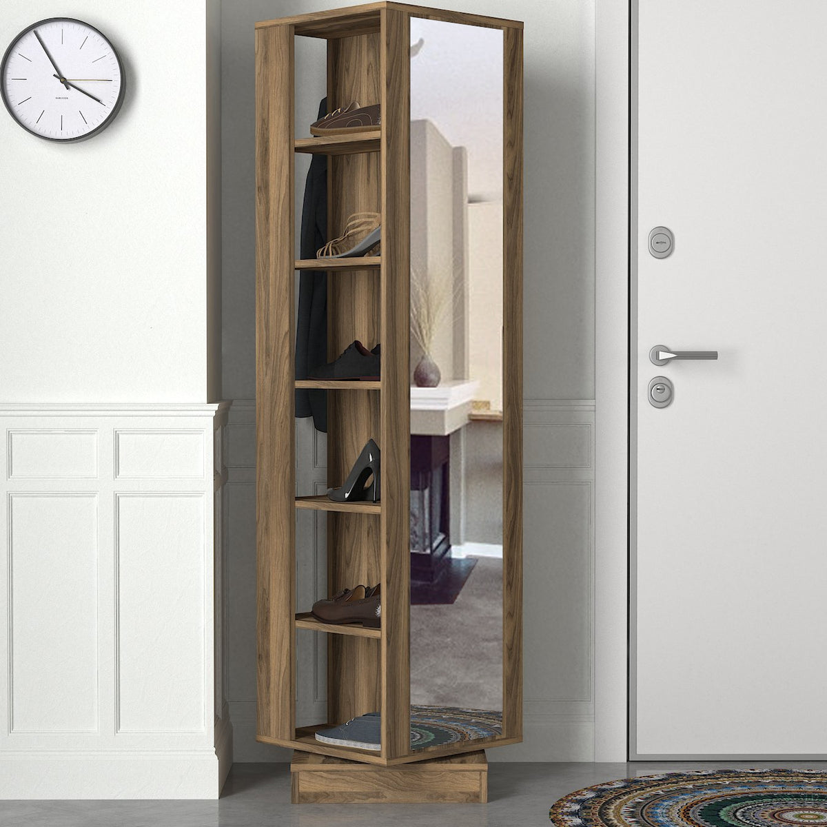Έπιπλο Εισόδου Piana Καρυδί 44.8x44.8x180 εκ. Μελαμίνης