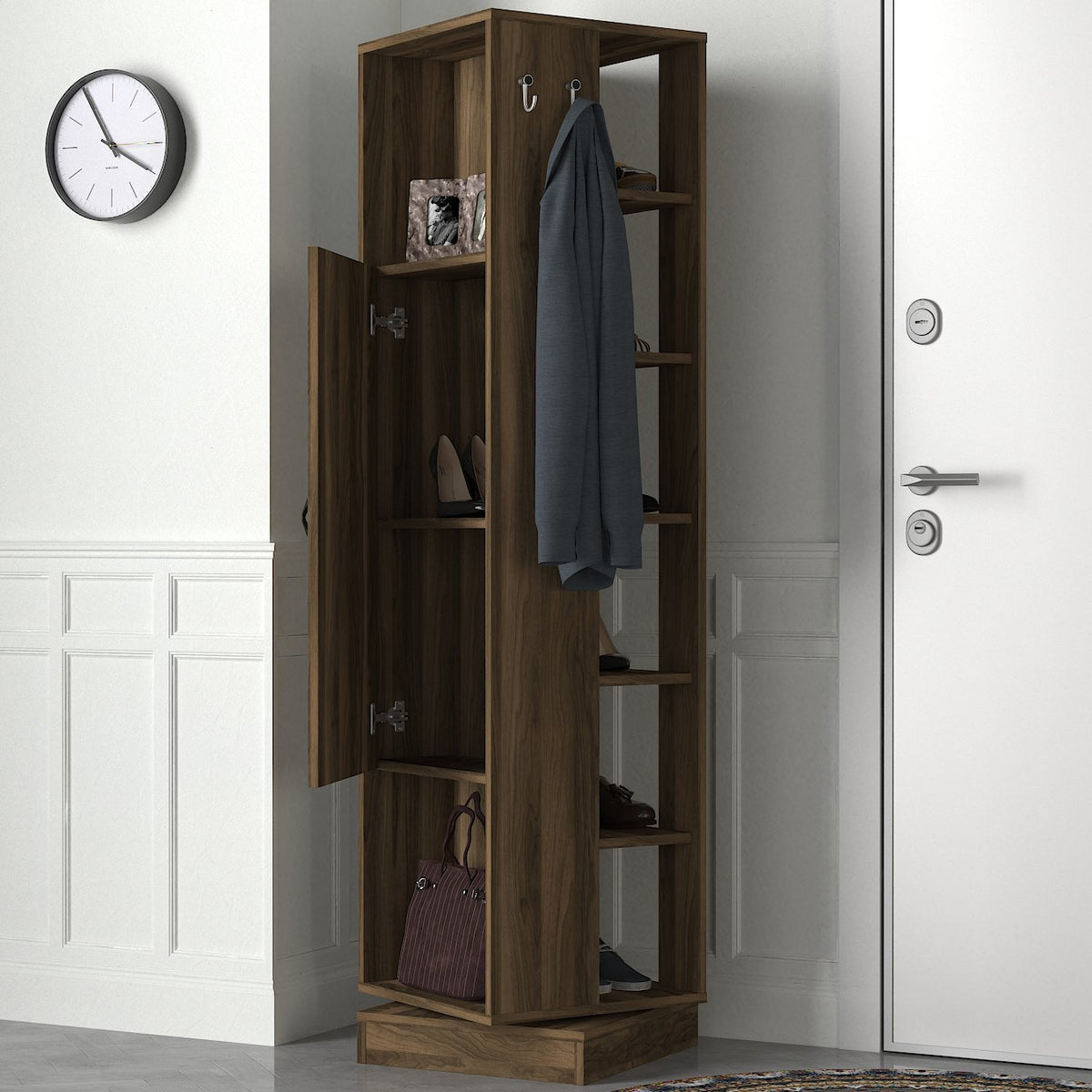 Έπιπλο Εισόδου Piana Καρυδί 44.8x44.8x180 εκ. Μελαμίνης