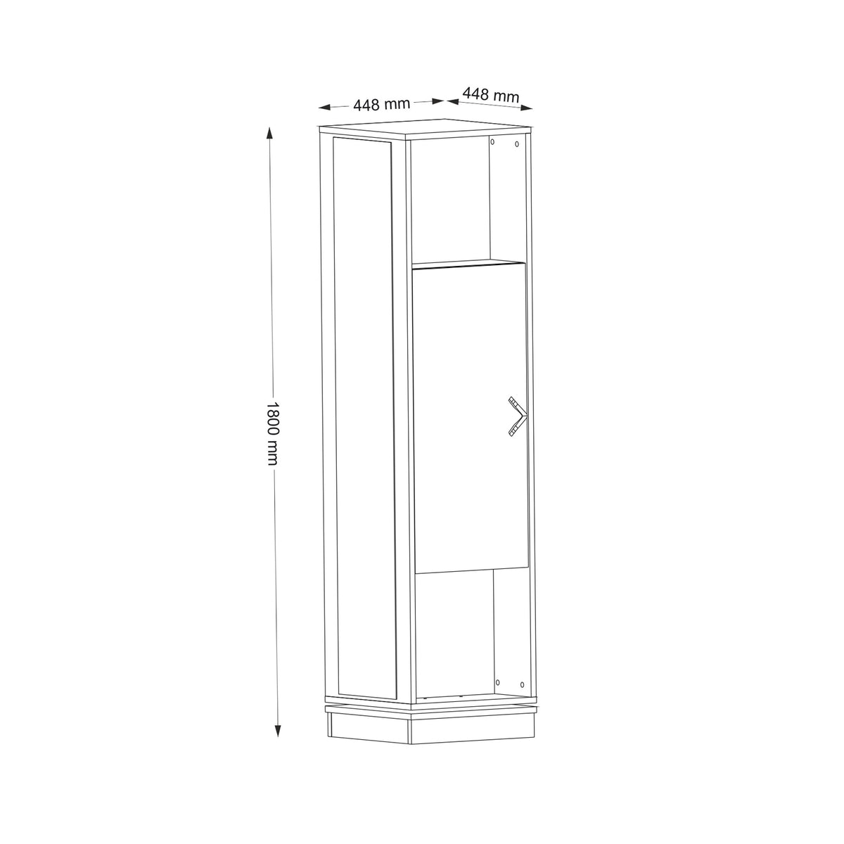 Έπιπλο Εισόδου Piana Καρυδί 44.8x44.8x180 εκ. Μελαμίνης