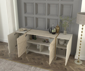 Κονσόλα Sylivani Travertine - Αμμόλιθος 180x46.6x75.5 εκ. Μελαμίνης