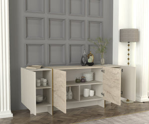 Κονσόλα Sylivani Travertine - Αμμόλιθος 180x46.6x75.5 εκ. Μελαμίνης