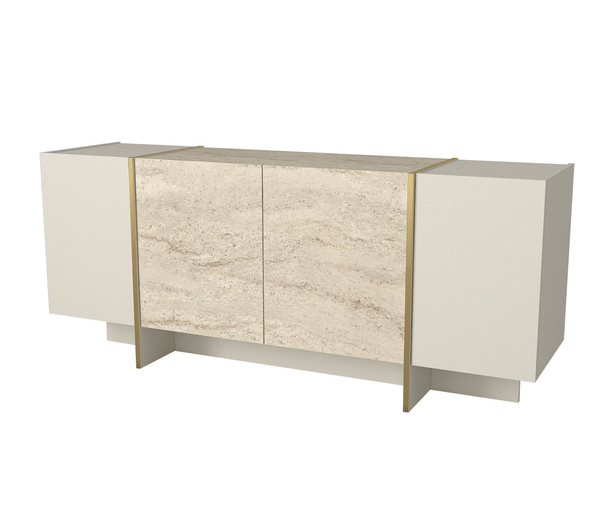 Κονσόλα Sylivani Travertine - Αμμόλιθος 180x46.6x75.5 εκ. Μελαμίνης