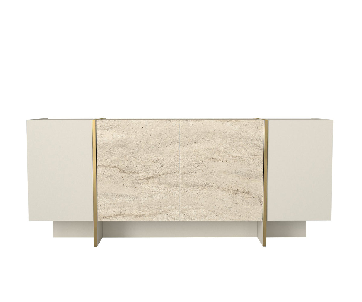 Κονσόλα Sylivani Travertine - Αμμόλιθος 180x46.6x75.5 εκ. Μελαμίνης
