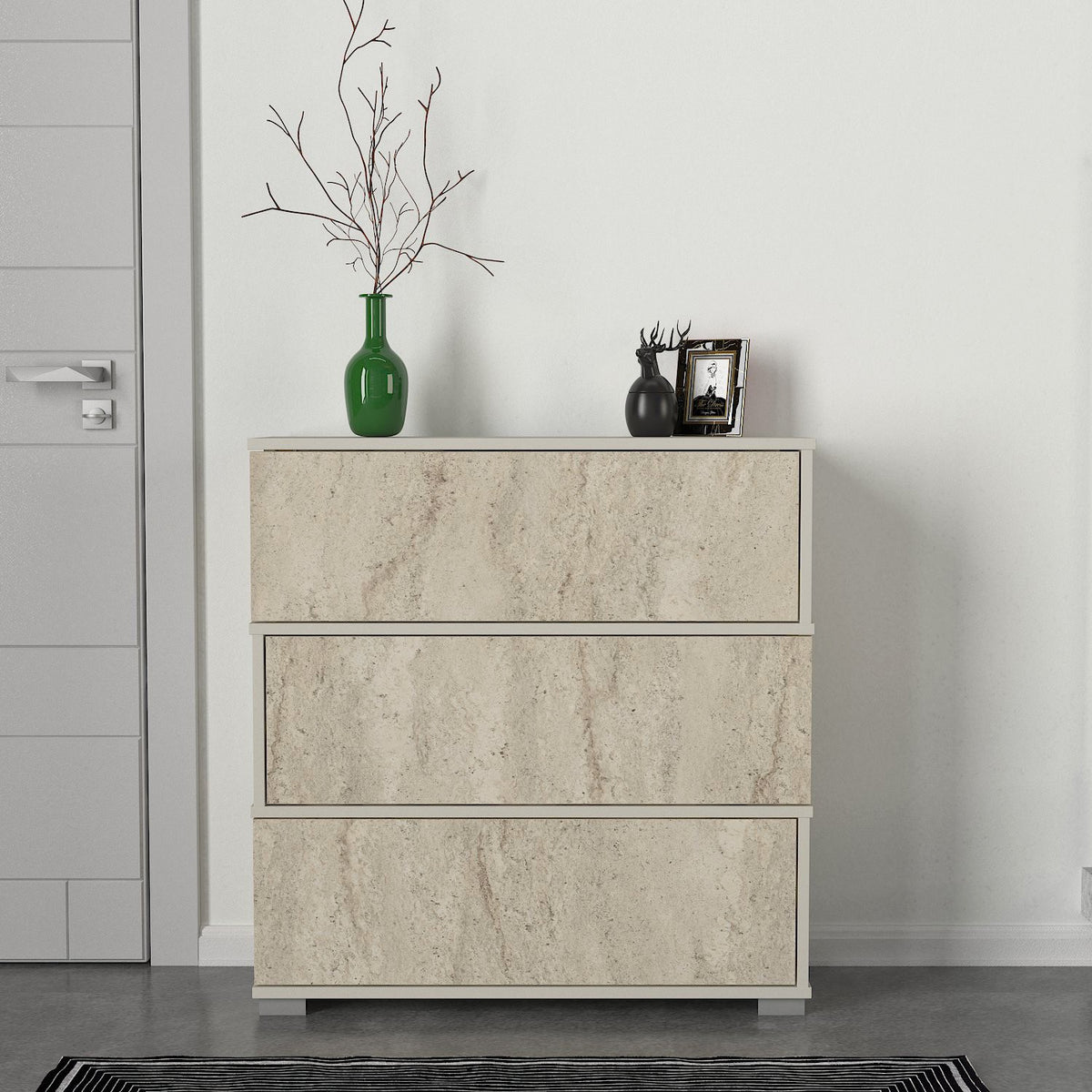 Παπουτσοθήκη Sitia Travertine - Αμμόλιθος 90x30x93 εκ. Μελαμίνης