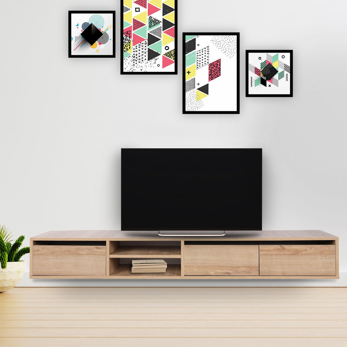Έπιπλο Τηλεόρασης Kardaras Με Ράφια Δρυς 180x25x30 εκ. Μελαμίνης