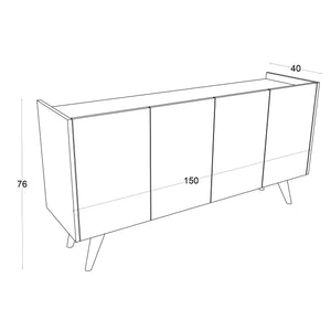 Κονσόλα Nestani Με Ράφια Δρυς 150x40x76 εκ. Μελαμίνης