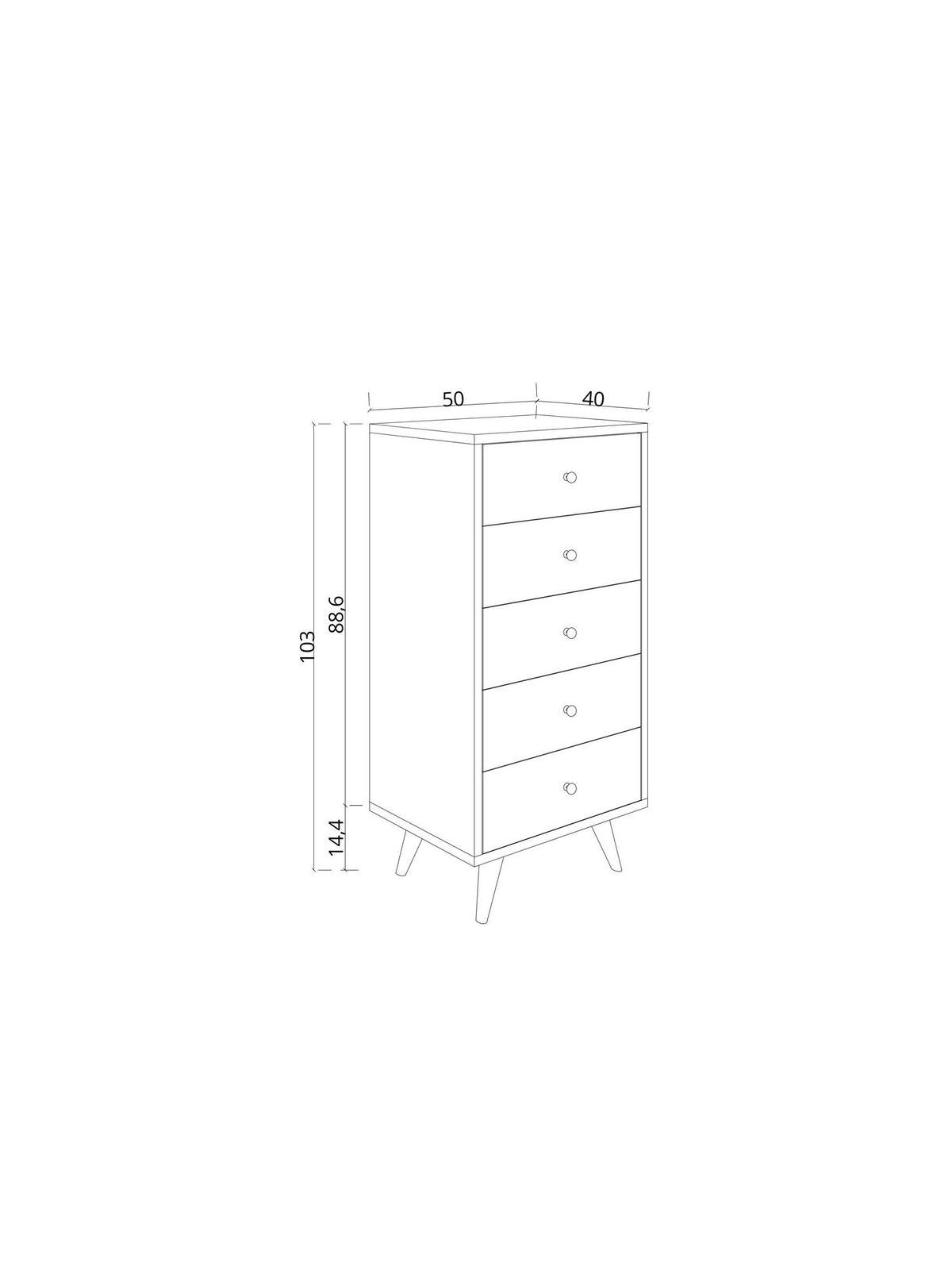 Συρταριέρα Katochori Travertine 50x40x103 εκ. Μελαμίνης