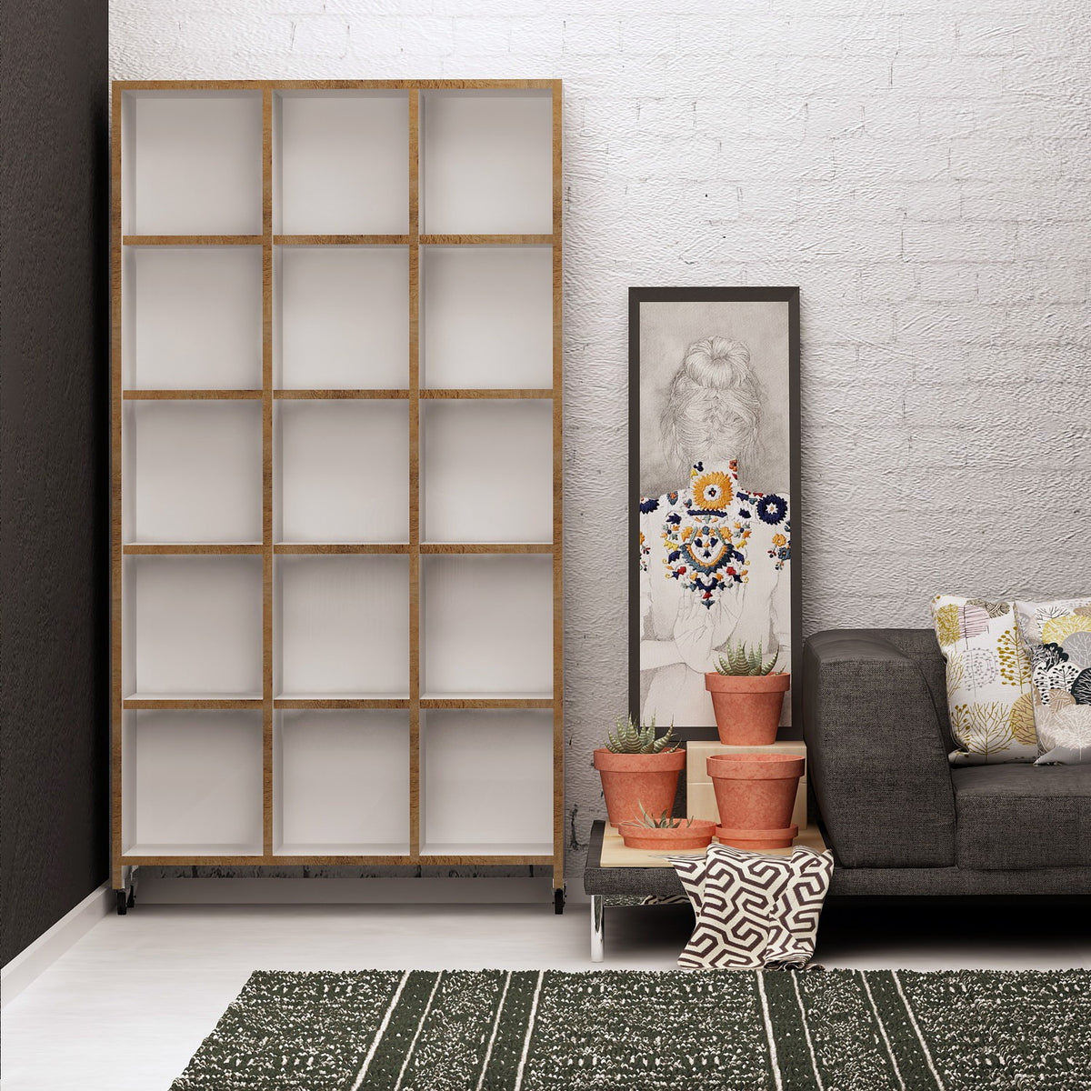 Βιβλιοθήκη Electra Δρυς 90x25x165.5 εκ. Μελαμίνης