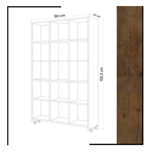 Βιβλιοθήκη Electra Δρυς 90x25x165.5 εκ. Μελαμίνης