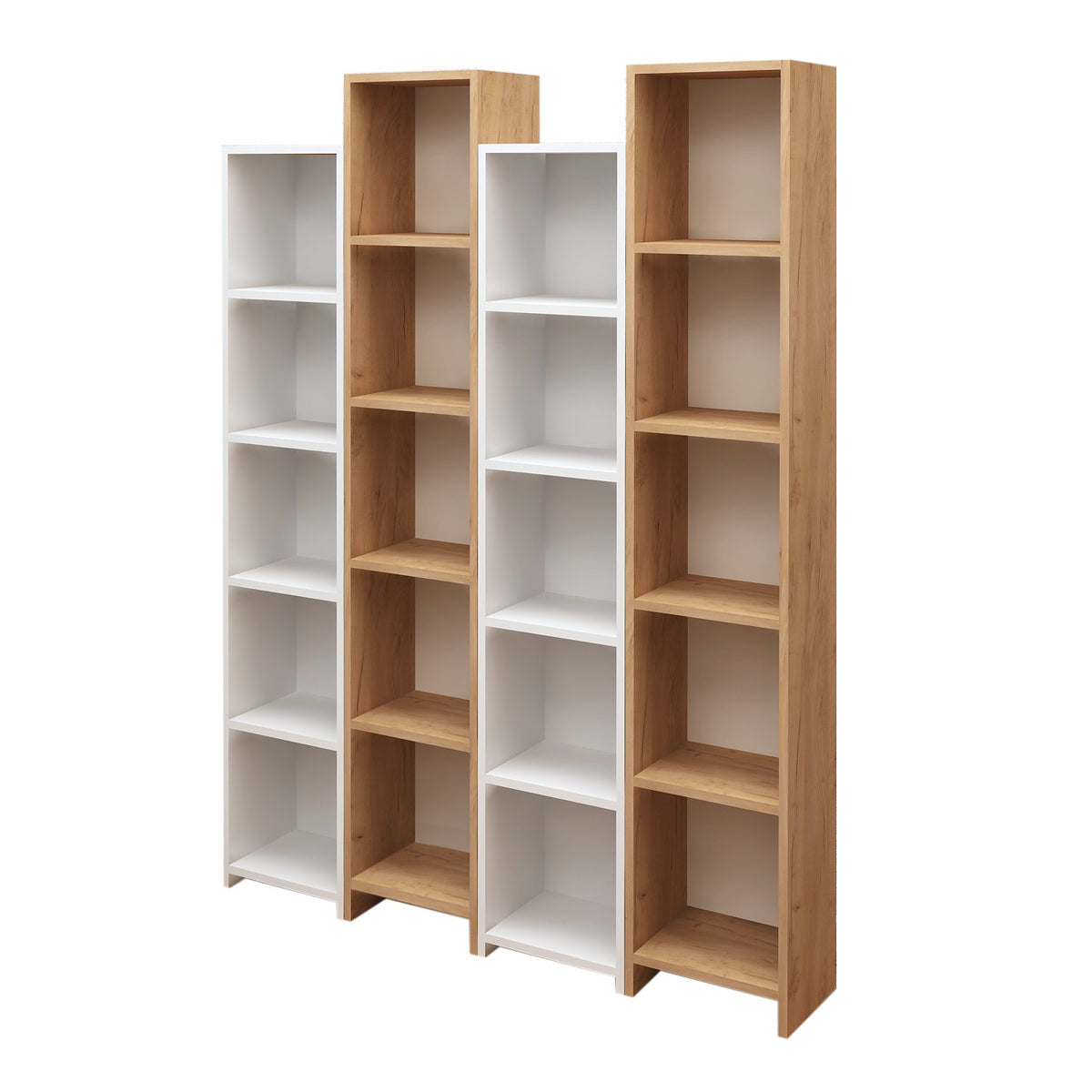 Βιβλιοθήκη Chalandritsa Δρυς - Λευκό 134.4x25x180 εκ. Μελαμίνης