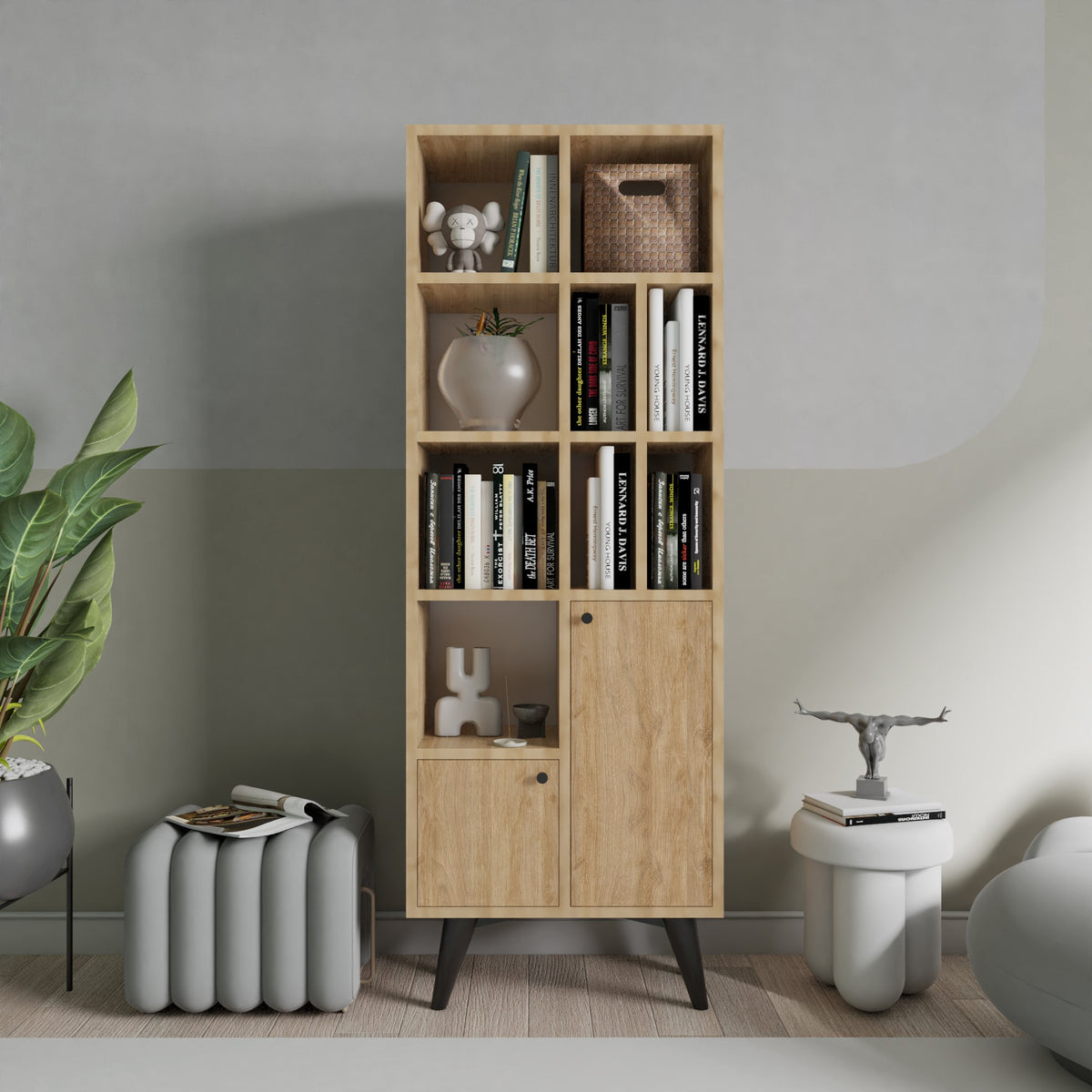Βιβλιοθήκη Dirke Δρυς 60x30x170 εκ. Μελαμίνης