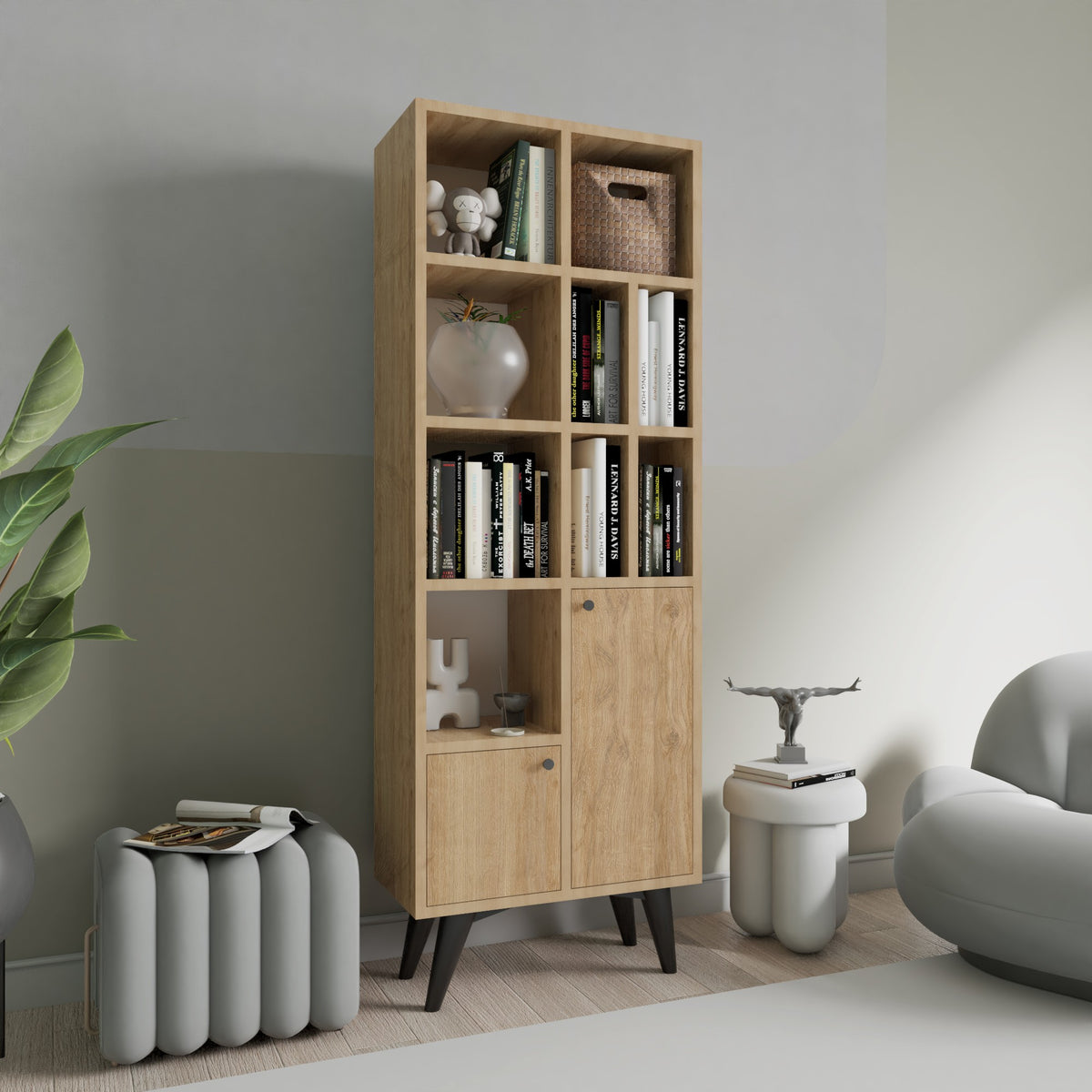Βιβλιοθήκη Dirke Δρυς 60x30x170 εκ. Μελαμίνης