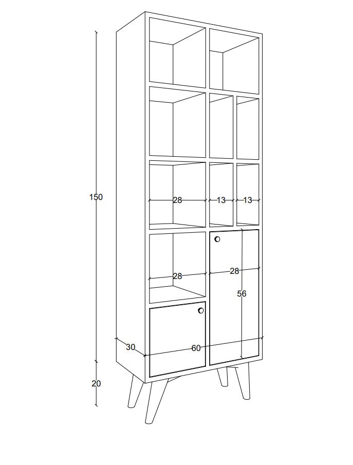 Βιβλιοθήκη Dirke Δρυς 60x30x170 εκ. Μελαμίνης