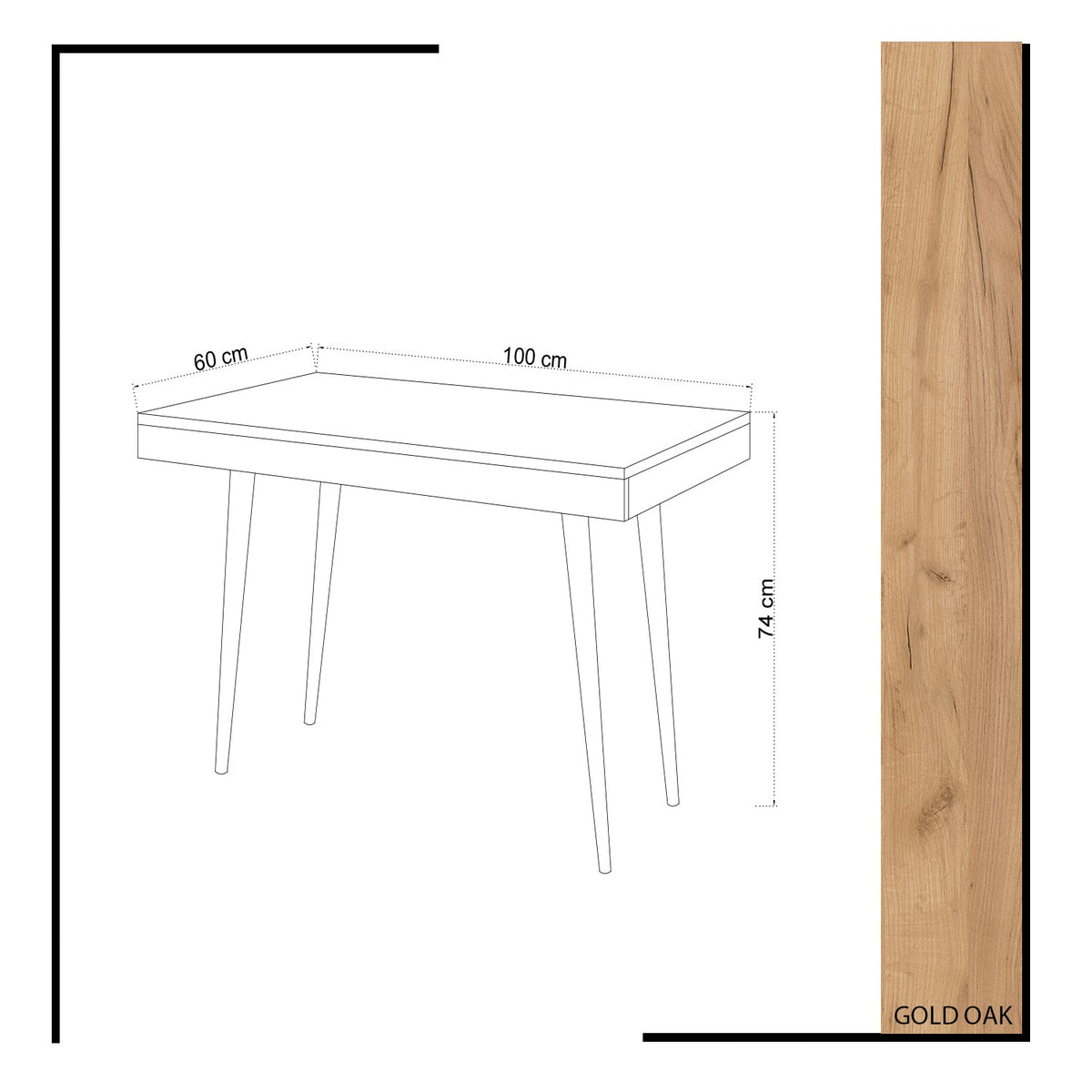 Γραφείο Molaoi Δρυς 100x60x74 εκ. Μελαμίνης
