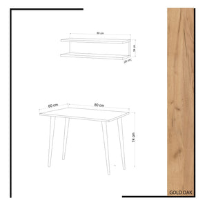 Γραφείο Eunomia Δρυς 80x60x74 εκ. Μελαμίνης