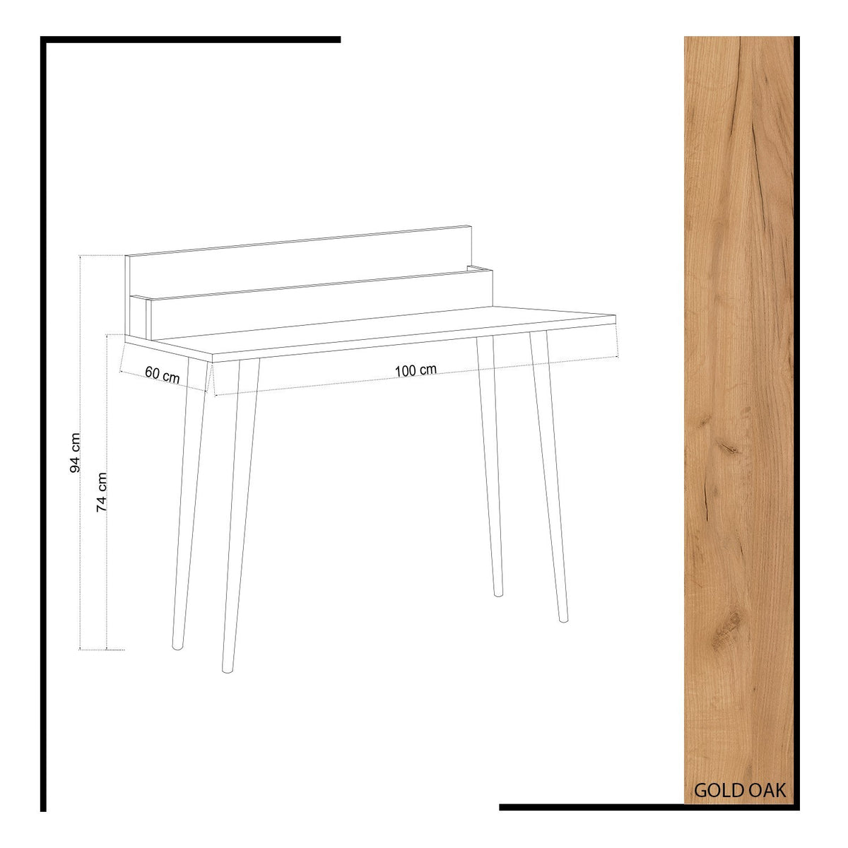 Γραφείο Messini Δρυς 100x60x94 εκ. Μελαμίνης