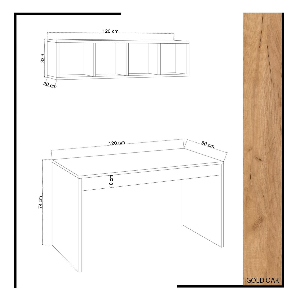 Γραφείο Eudora Δρυς 120x60x74 εκ. Μελαμίνης